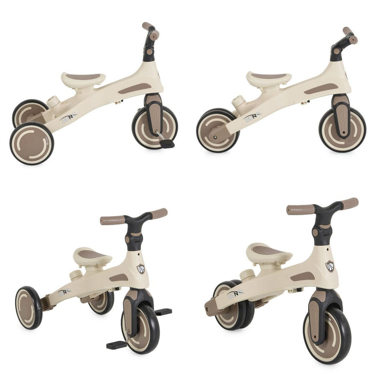 DREIRAD Juno 4 in 1 Laufrad beige Schiebegriff Sitzdrehung Sonnendach - Beige, Metall (72/38/95cm)