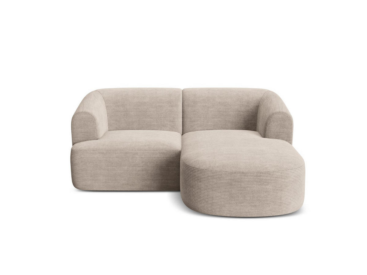 MODULARES-ECKSOFA rechts Campi aus Cord cappuccino 3 Sitzplätze - Cappuccino, Textil (156/180cm) - Cosmopolitan Design