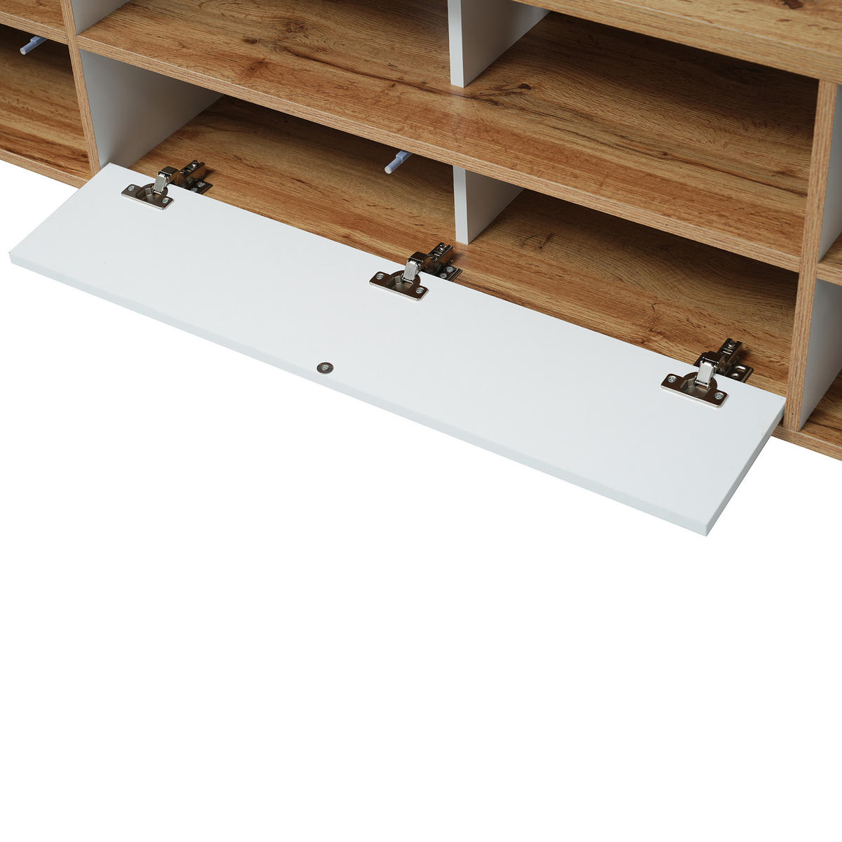 TV-BOARD Weiß und Holzfarben 175/37/51 cm - Weiß, Holzwerkstoff (175/51/37cm) - PANGIVO