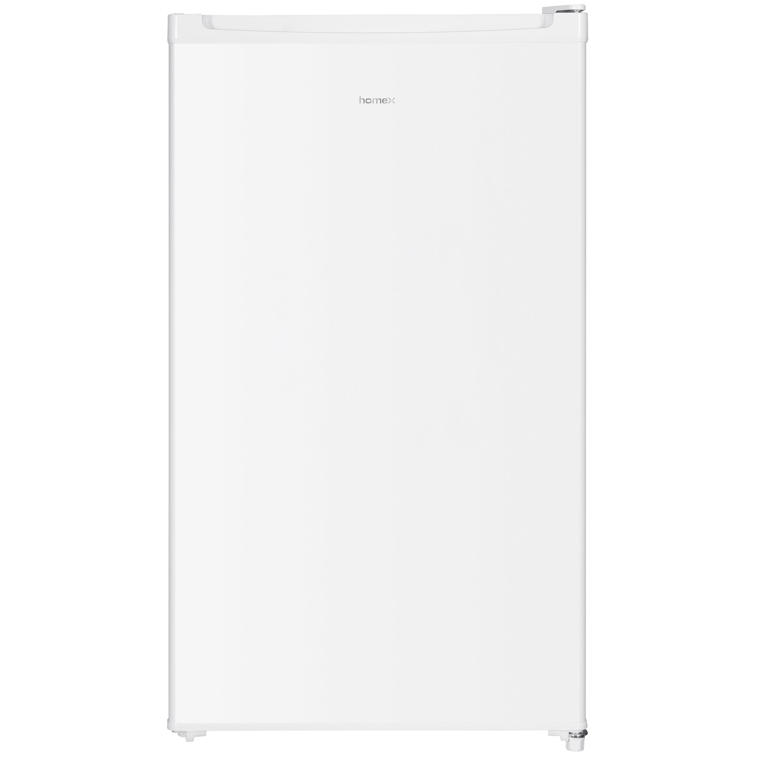 KÜHLSCHRANK, ohne Gefrierfach, Vollraumkühlschrank klein - 88L Nutzinhalt, freistehend und kompakt, leise 39 dB, LED-Innenbeleuchtung - Weiß, Kunststoff/Metall (47.5/85/44.5cm) - homeX
