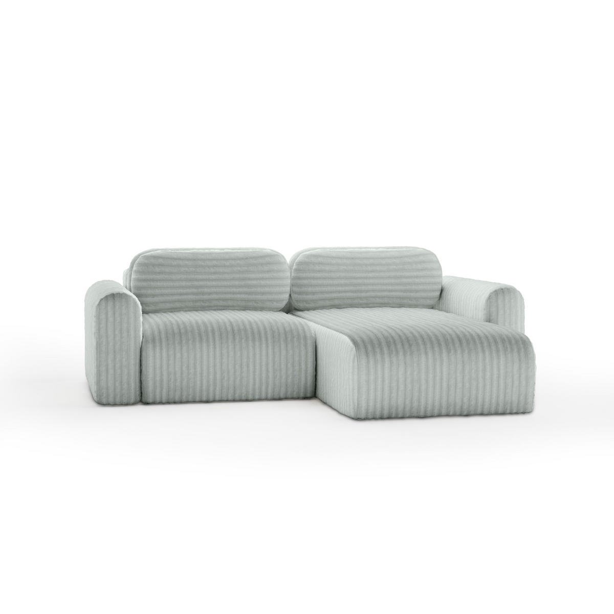 ECKSOFA mit Schlaffunktion Emmen Mini, Hellgrün - Hellgrün, Textil (246/100cm) - Fedve