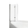 DUSCHWAND für Badewannen Faltbar mit Schwenkfunktion 140/110 cm - Transparent, Glas (110/140cm) - EMKE
