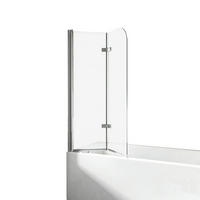 DUSCHWAND für Badewannen Faltbar Leicht zu Reinigen 140/120 cm - Transparent, Glas (120/140cm) - EMKE