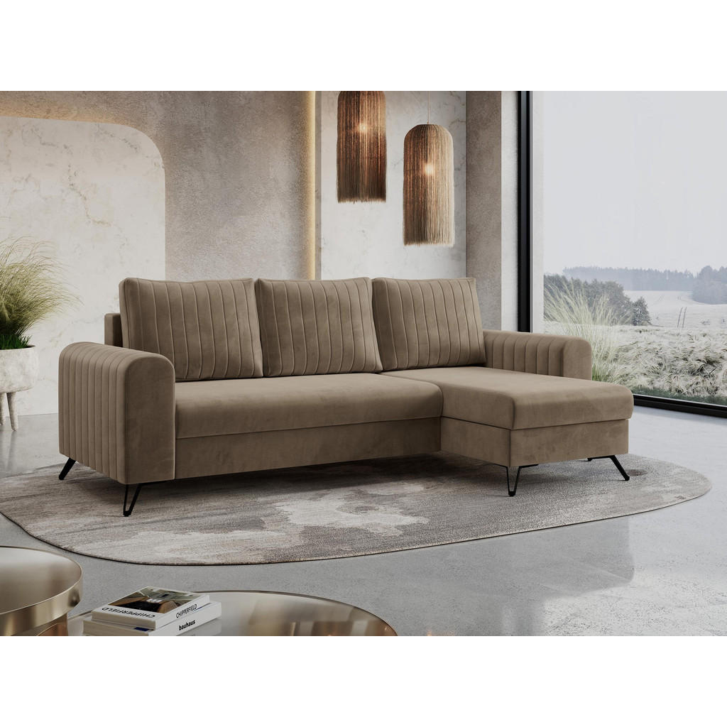 Thumbnail - MKS Ecksofa, Braun, Textil, 3-Sitzer, L-Form,L-Form, 242x140 cm, Wohnzimmer, Sofas & Couches, Wohnlandschaften, Ecksofas