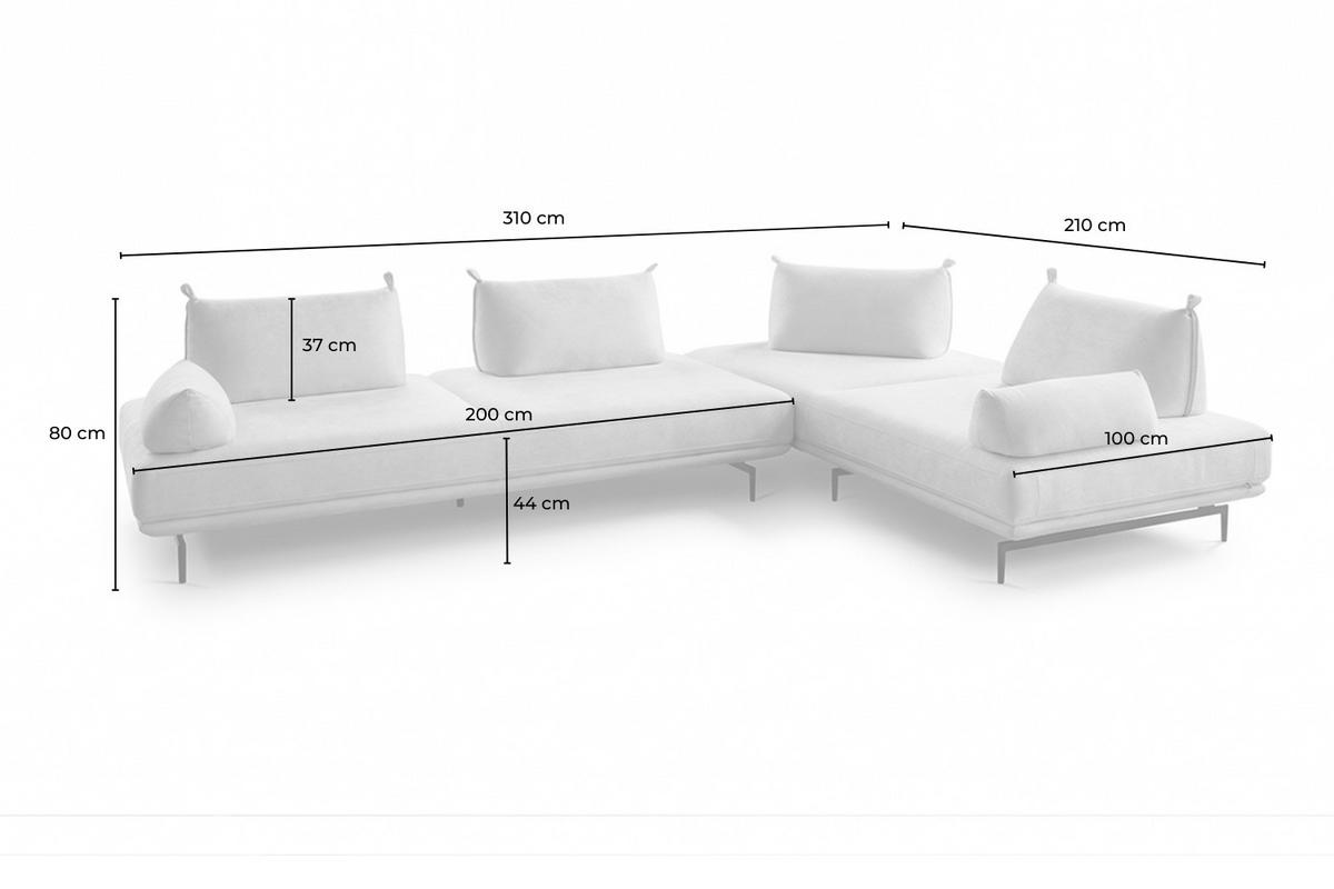 ECKSOFA CANE Violett Webstoff - Violett/Schwarz, Textil/Metall (310/210cm) - KAWOLA