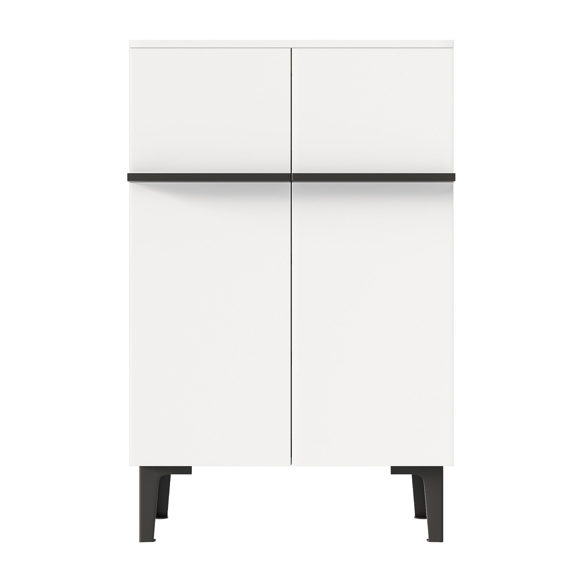 SCHUHSCHRANK 60/34.5/90cm,Aufbewahrungsschrank mit verstellbaren Einlegeböden,Weiß - Weiß, Holz (60/95/34.5cm) - LVHOM