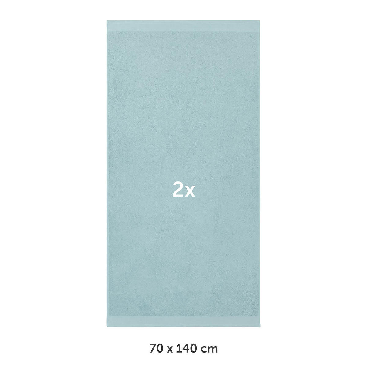 BADETUCH 2er-Set, 2x Badetuch 70/140 cm, Hellblau - Hellblau, Textil (70/140cm) - Blumtal