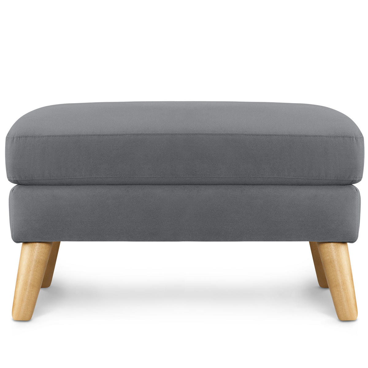 SITZHOCKER TAGIO Pouffe, grau - Braun/Grau, Buchenholz/Textil (65/46/80cm) - KONSIMO®