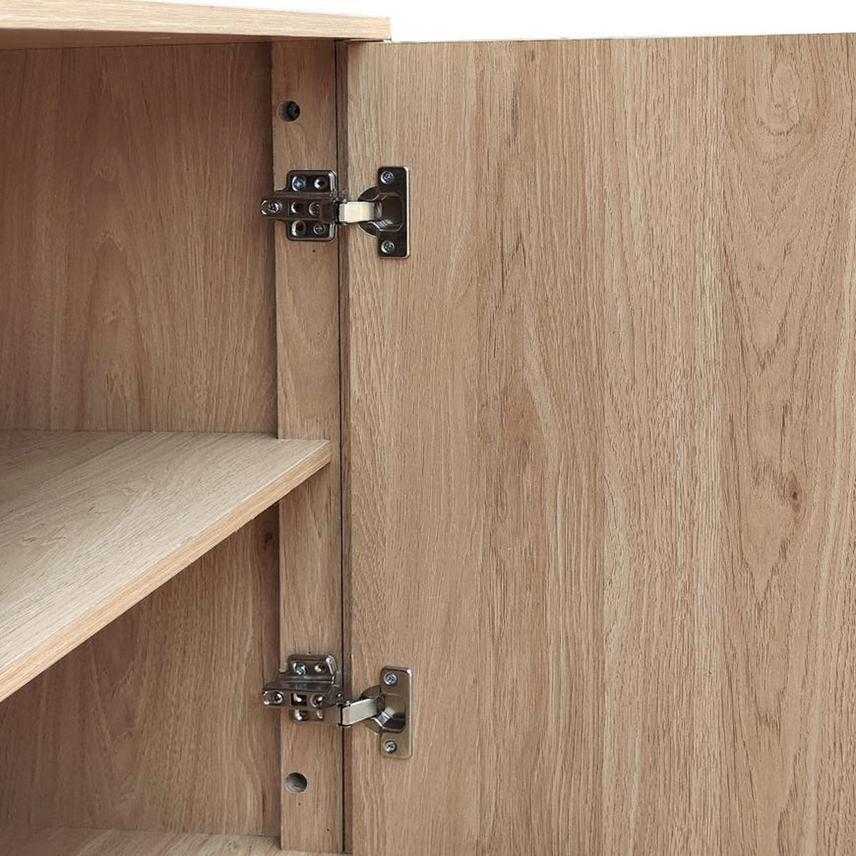 SIDEBOARD Skandinavisches mit 2 Türen, 100 cm, Eichenoptik - SOAN - Beige, Holzwerkstoff/Metall (100/78/40cm) - Sicaan