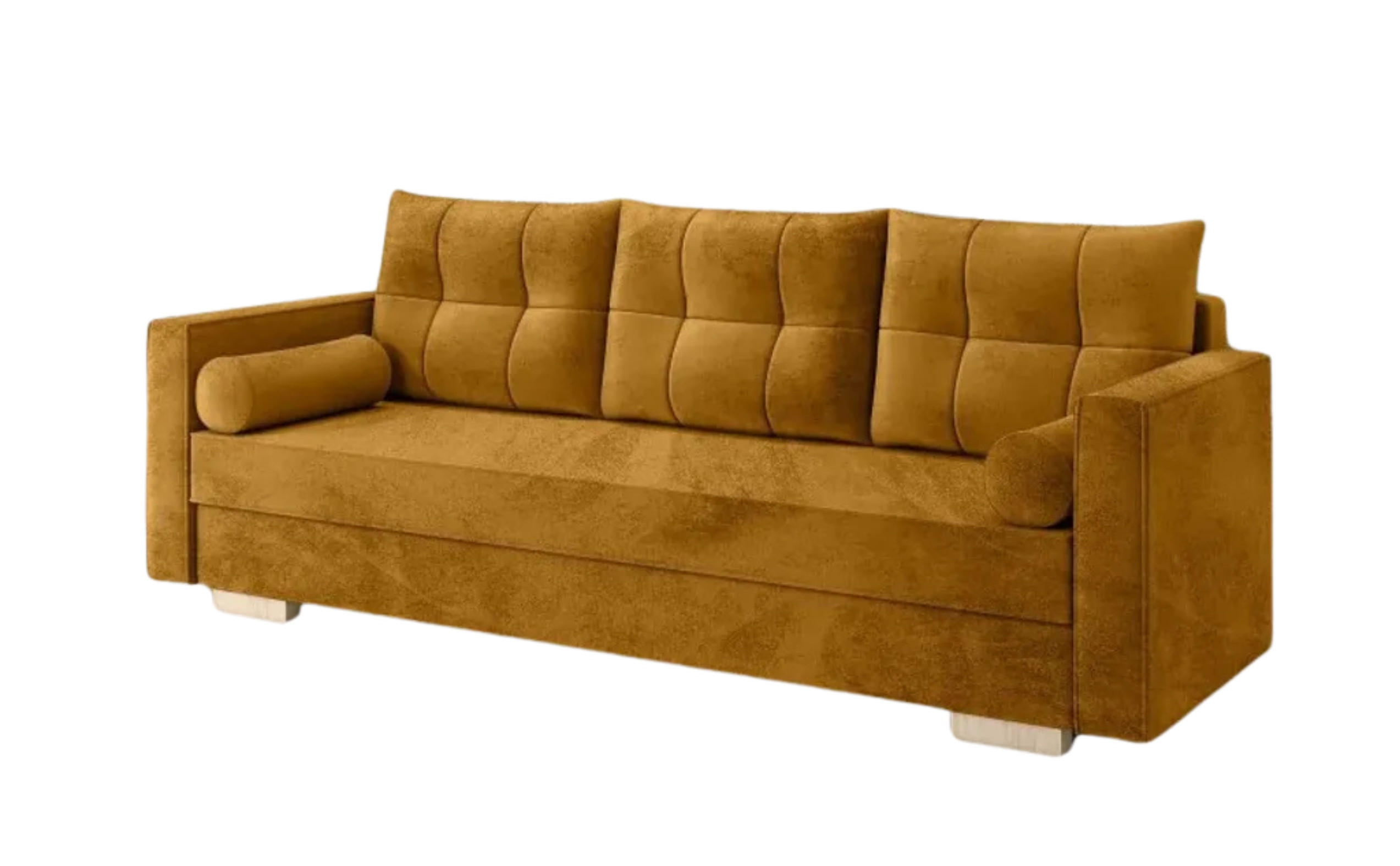 SCHLAFSOFA KAYA Sofa mit Schlaffunktion und Bettkasten, Frabe: Braun, Veloursstoff - Braun, Textil (217/92/85cm) - Sepro Meble