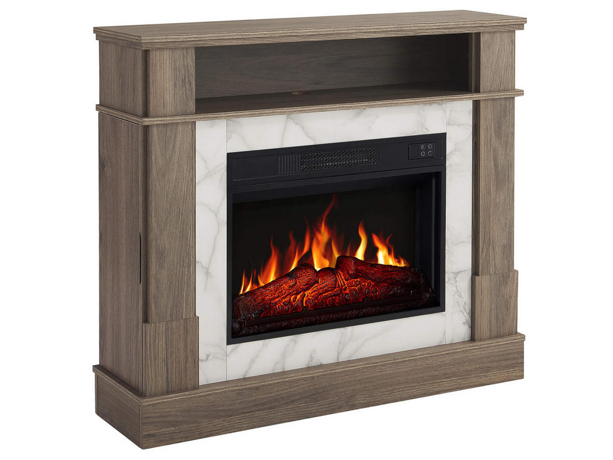 ELEKTROKAMIN For Living AF23S Graueiche – Breite 107 cm, 3D-Flammeneffekt, LED-Beleuchtung, Heizfunktion - Braun, Glas/Holzwerkstoff (102.2/90.6/20.6cm) - ArtiFlame