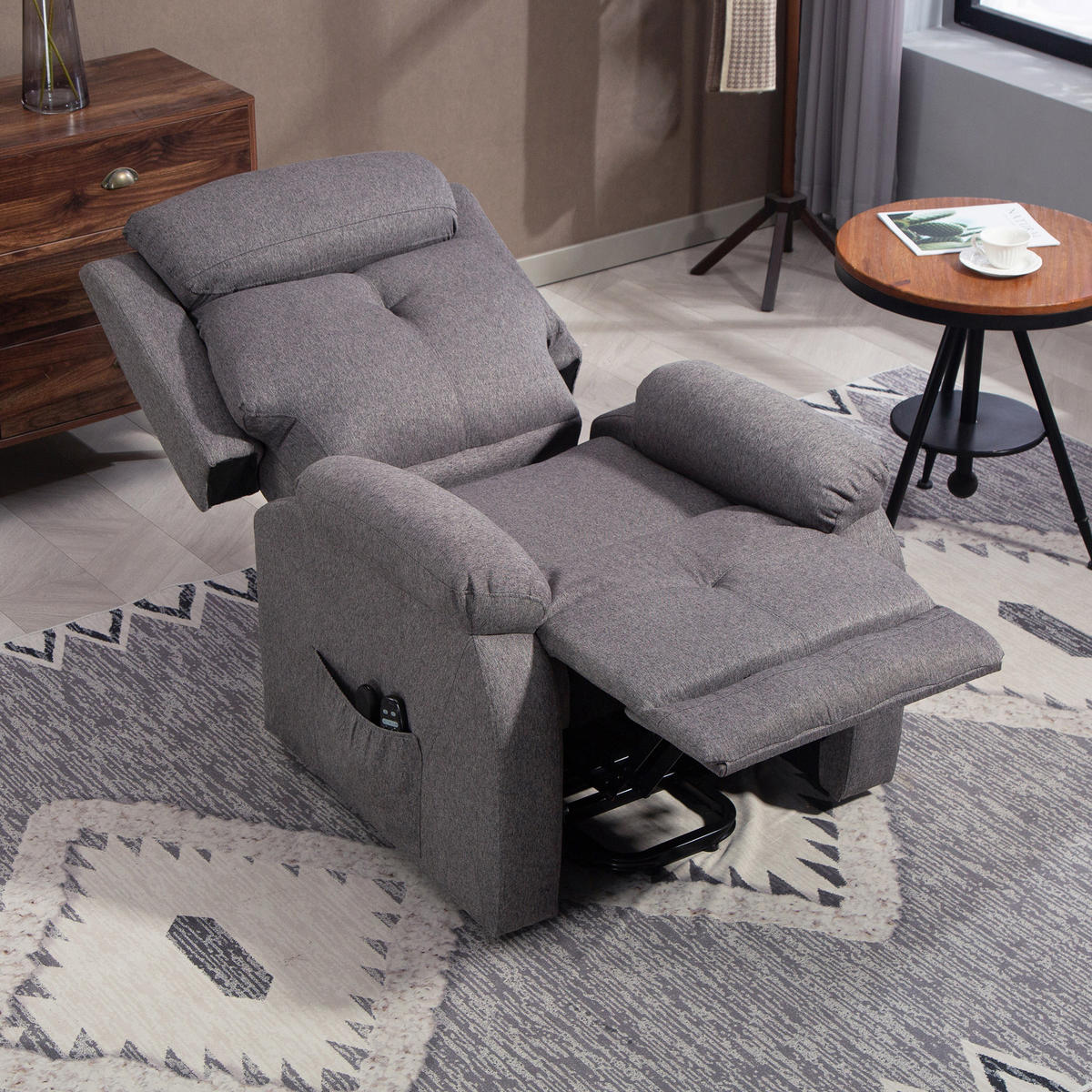 MASSAGESESSEL DE-15400 mit Massage, Heizung und USB Grau - Grau, Metall (86/105/94cm) - ComfortXL