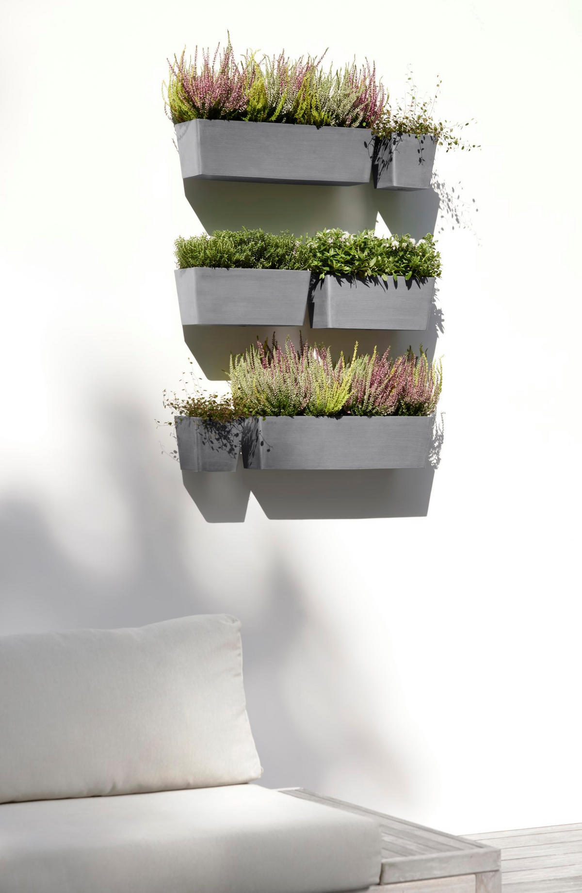 BLUMENTOPF Manhattan Wall 55/15,3 cm Grau - Grau, Kunststoff (55/15.3cm) - Ecopots