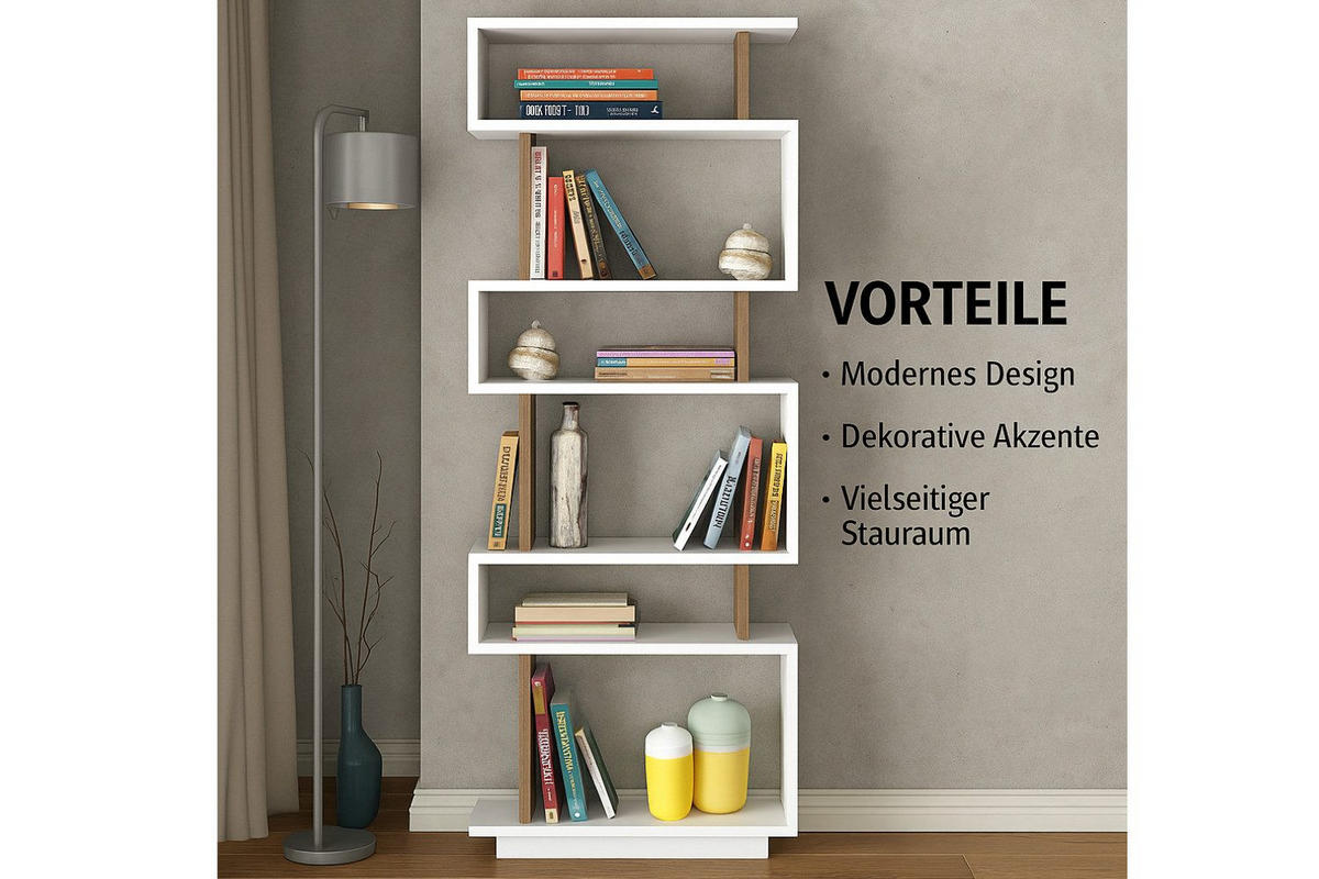 BÜCHERREGAL : 60 x 160 x 20 cm Weiß Aufbewahrungsregal - Weiß, Holzwerkstoff (60/160/20cm) - Ibonto