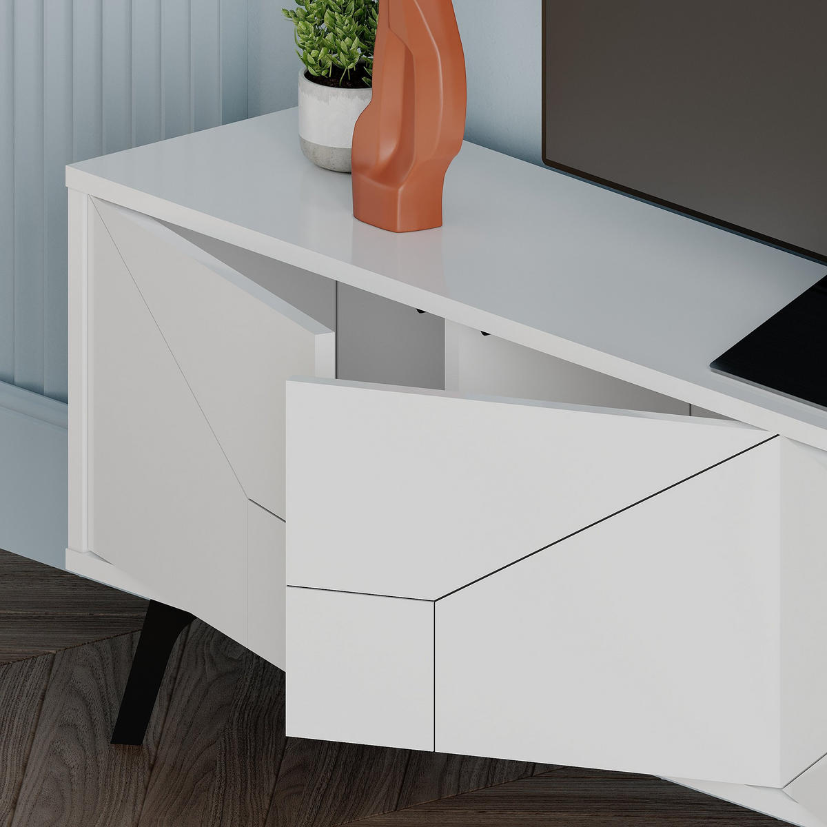TV-MÖBEL Dune Weiß - Weiß, Holz (180/50/29cm) - Habitat Garten