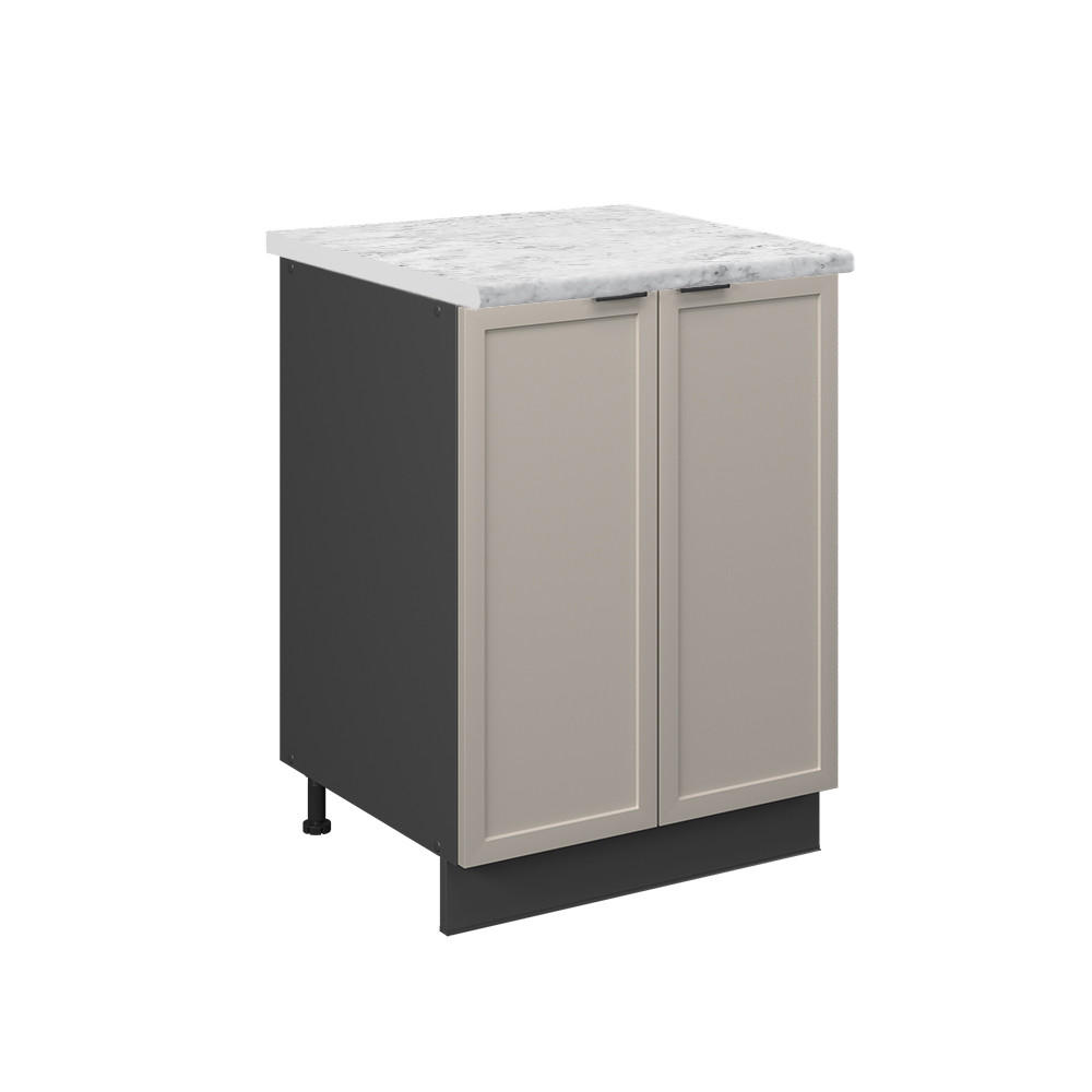 KÜCHENUNTERSCHRANK Fame-Line GrauBeige 60 cm, AP Marmor - Greige/Anthrazit, Holzwerkstoff (60/82/60cm) - Vicco