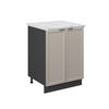 KÜCHENUNTERSCHRANK Fame-Line GrauBeige 60 cm, AP Marmor - Greige/Anthrazit, Holzwerkstoff (60/82/60cm) - Vicco