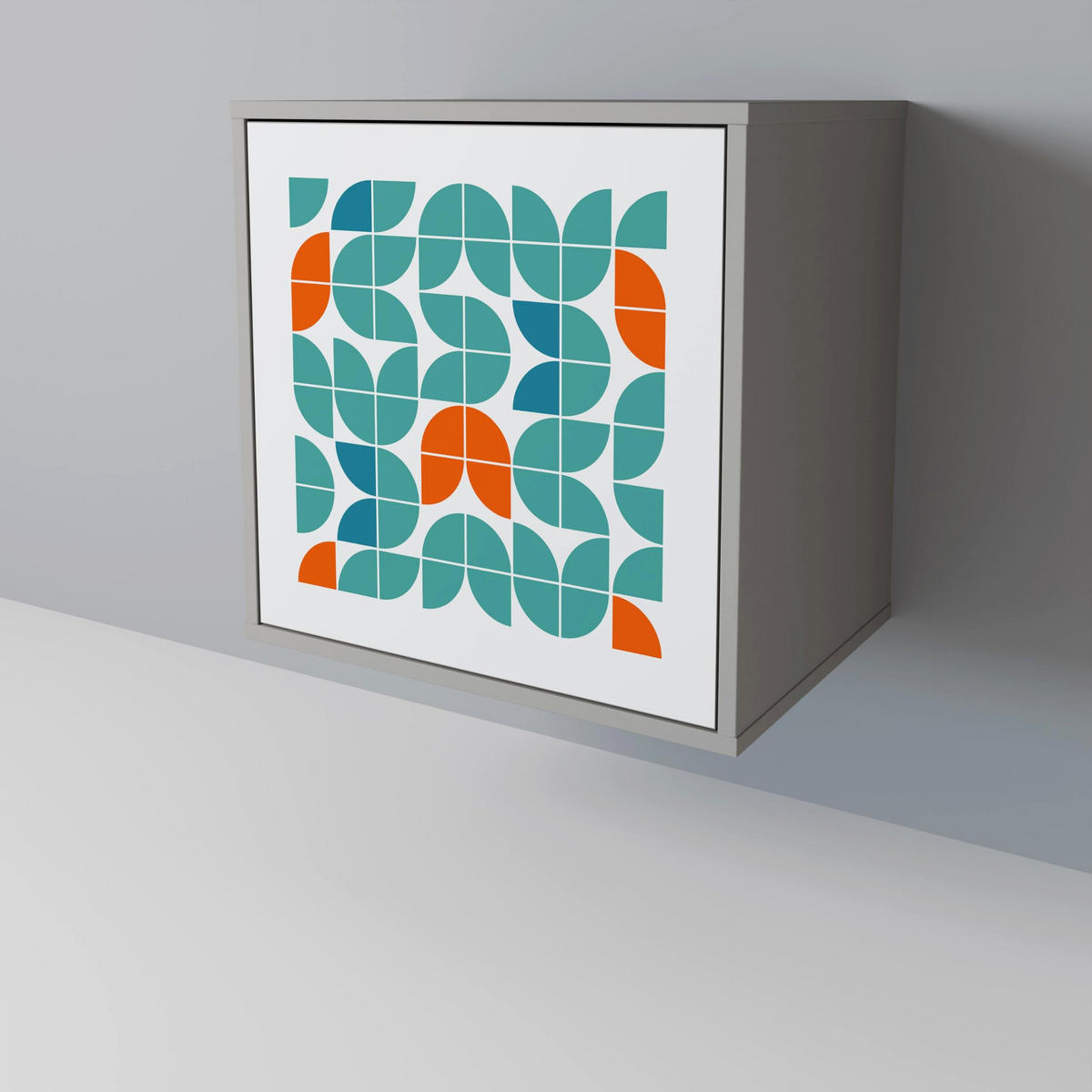 SIDEBOARD BE THE CHANGE, Grau, 57,5x42x77,5 cm, Schräge Buchenholzfüße - Buchefarben/Multicolor, Holzwerkstoff/Buchenholz (57.5/77.5/42cm) - SpaceRebels