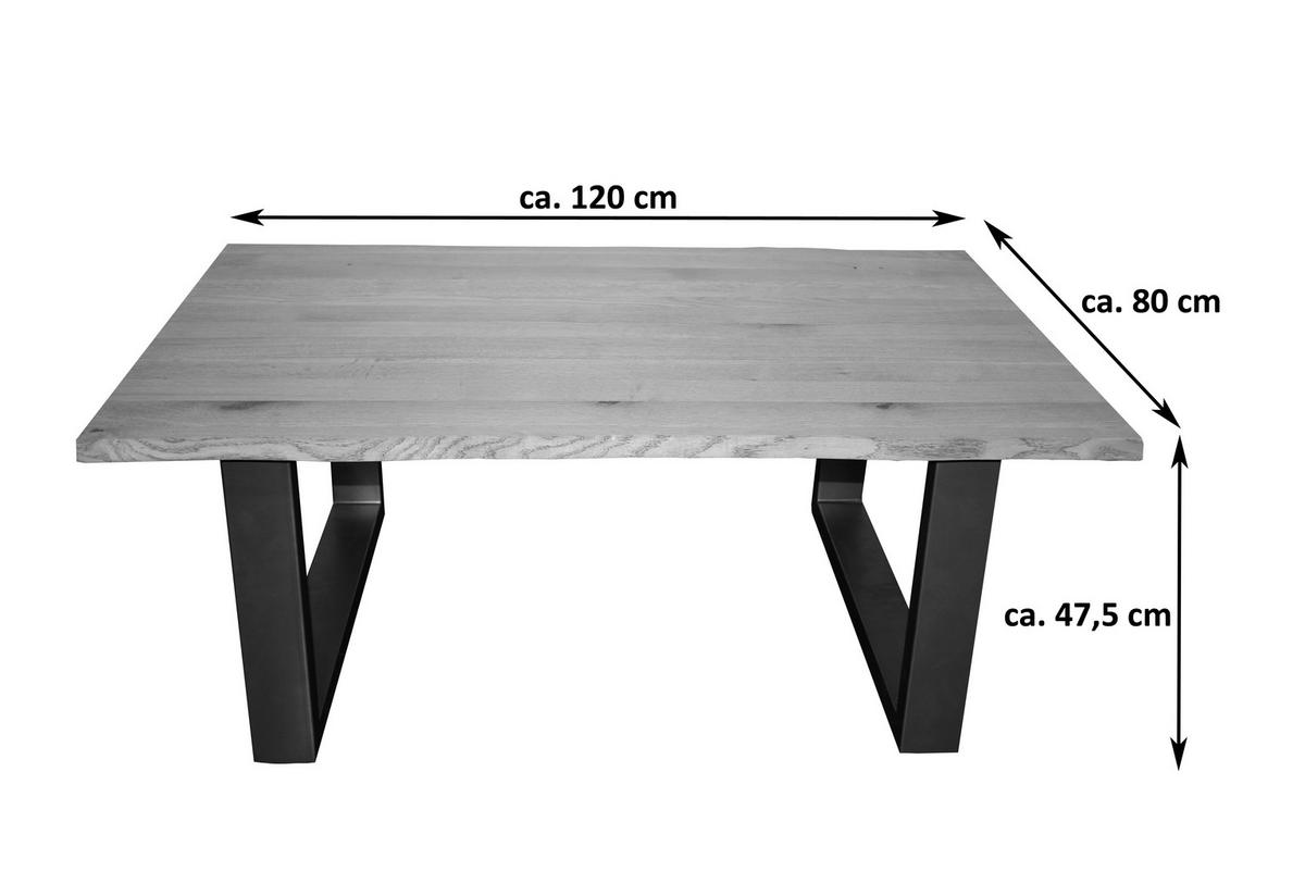 COUCHTISCH SESSA - Beige/Silberfarben, Holz/Metall (80/120/48cm) - SAM