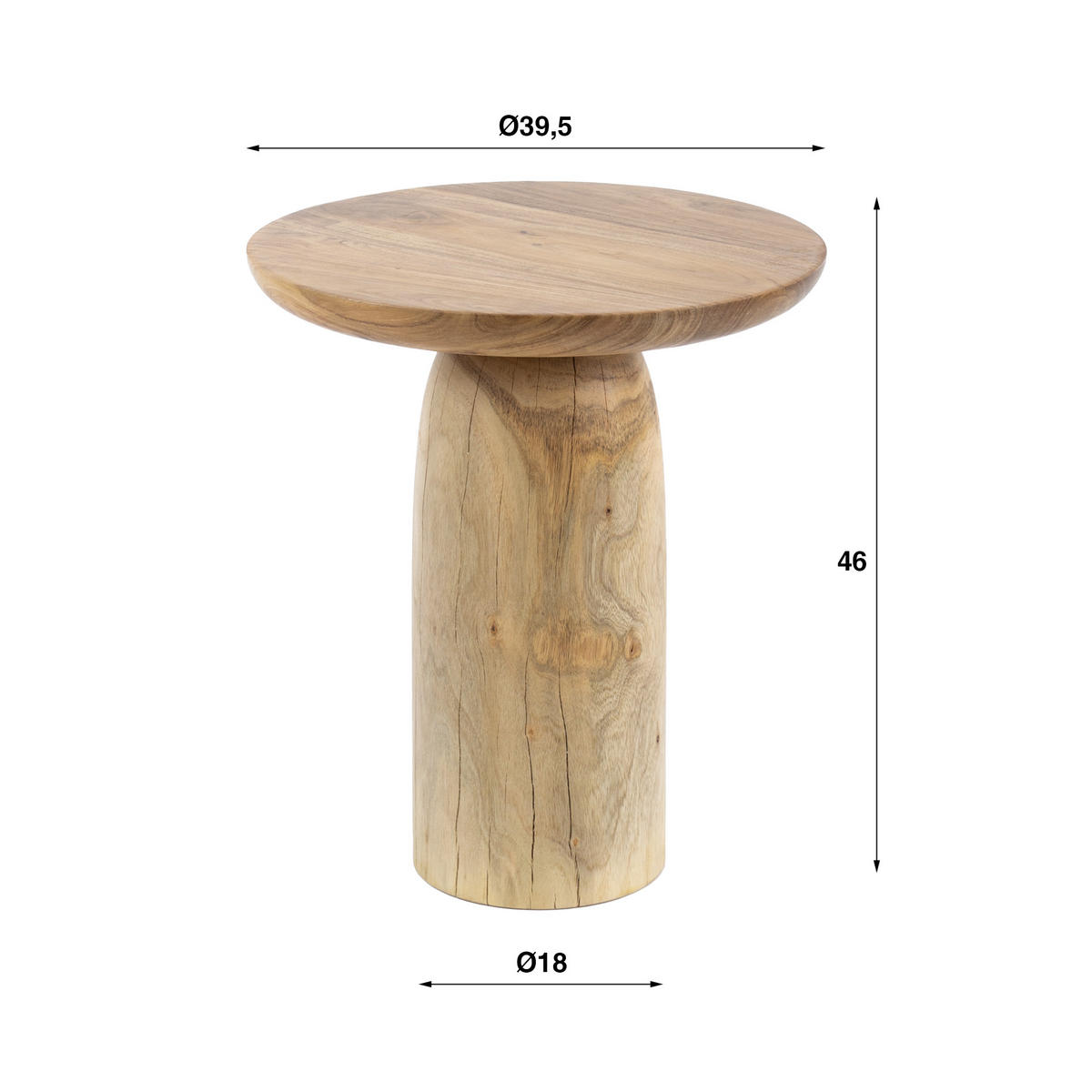 BEISTELLTISCH Solid Braun 40/40/45 cm - Braun, Holz (40/45/40cm) - Hoyz Collection