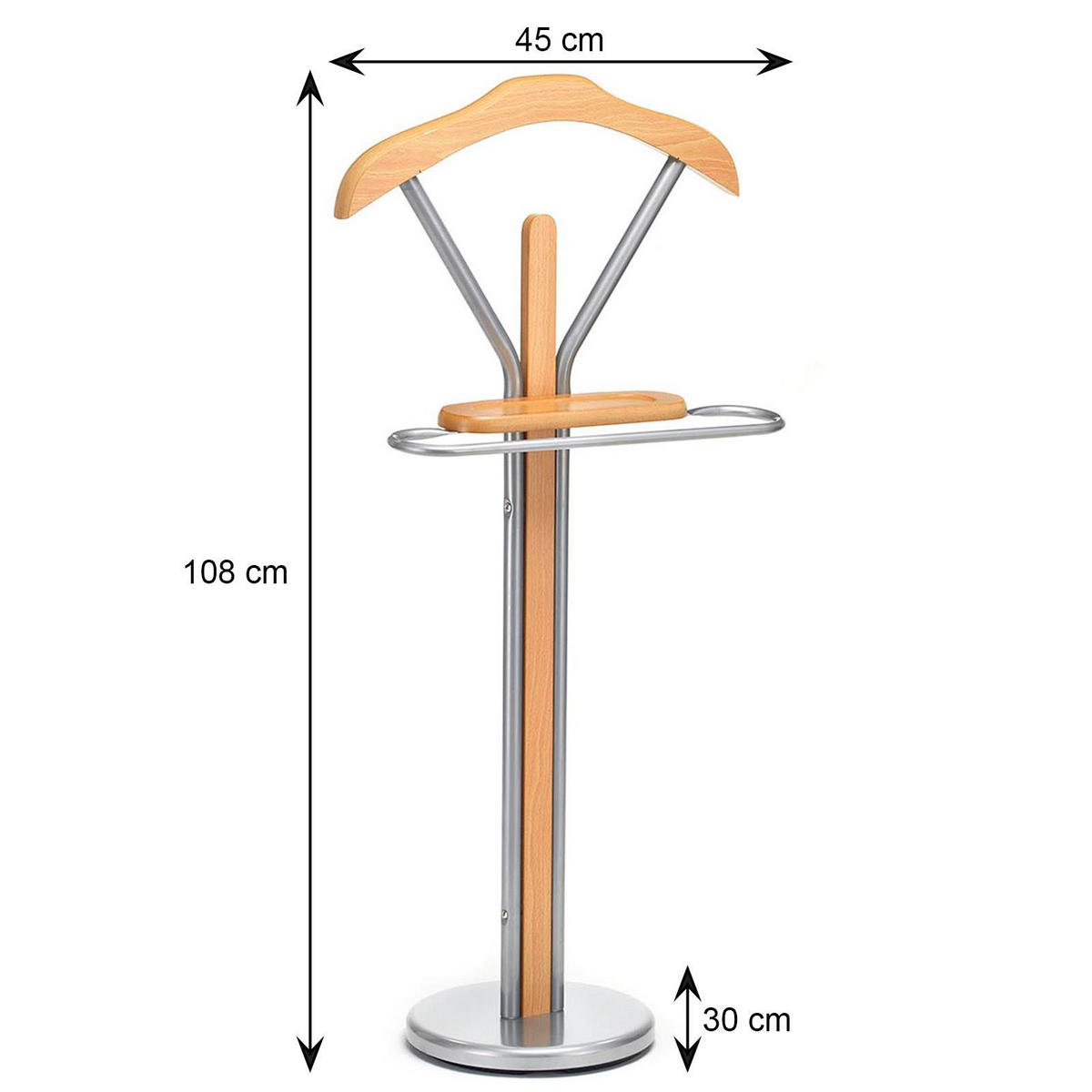 HERRENDIENER FABIO - Buchefarben, Metall (45/108/30cm) - IDIMEX