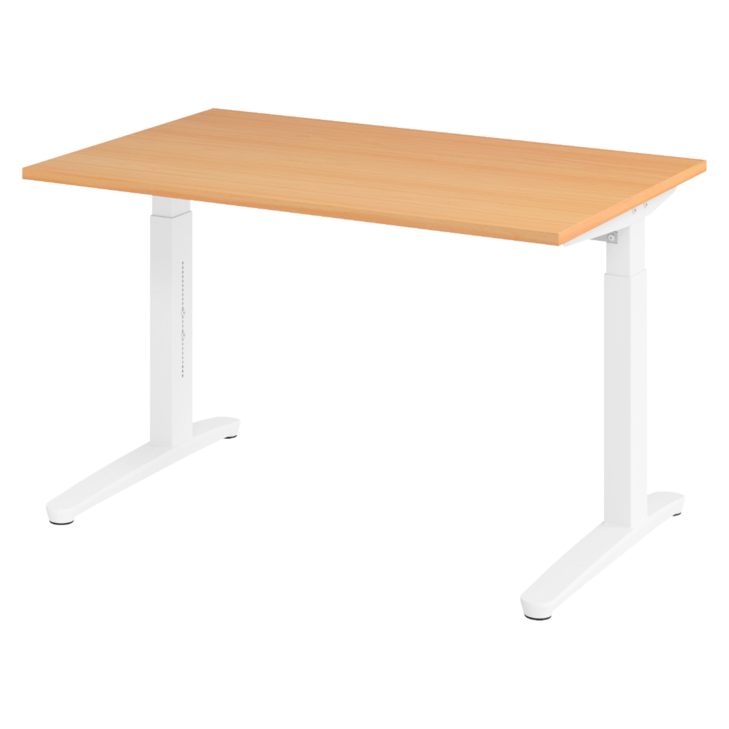 bümö Schreibtisch Buche, Weiß 120x74x80 cm
