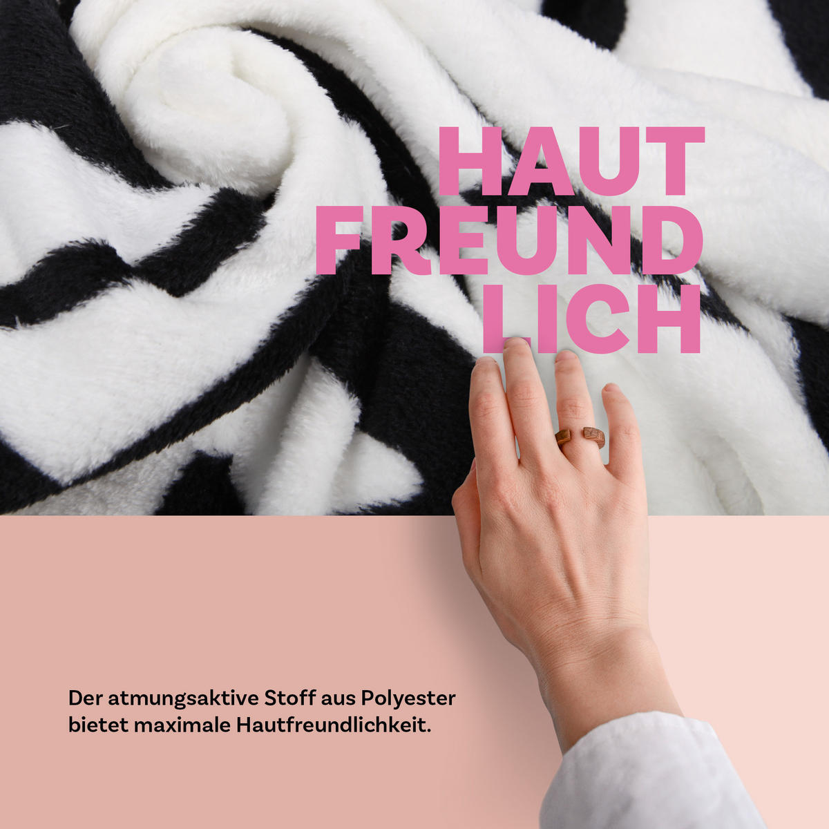 KUSCHELDECKE mit Spruch - 130x160cm Weiß - Weiß, Textil (130/160cm) - Bestlivings