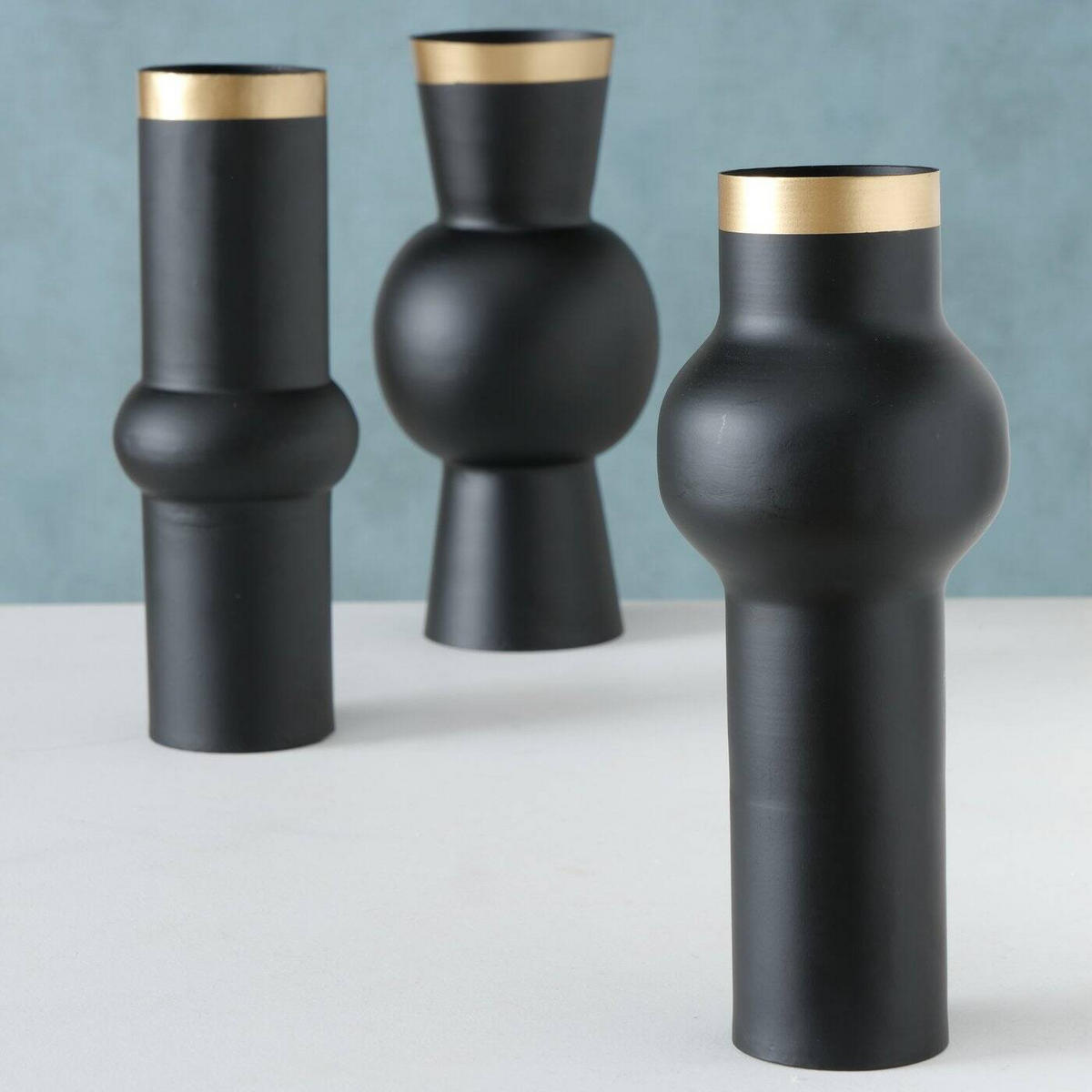VASE Varnjo 30 cm - Schwarz, Metall (30cm) - Boltze Home