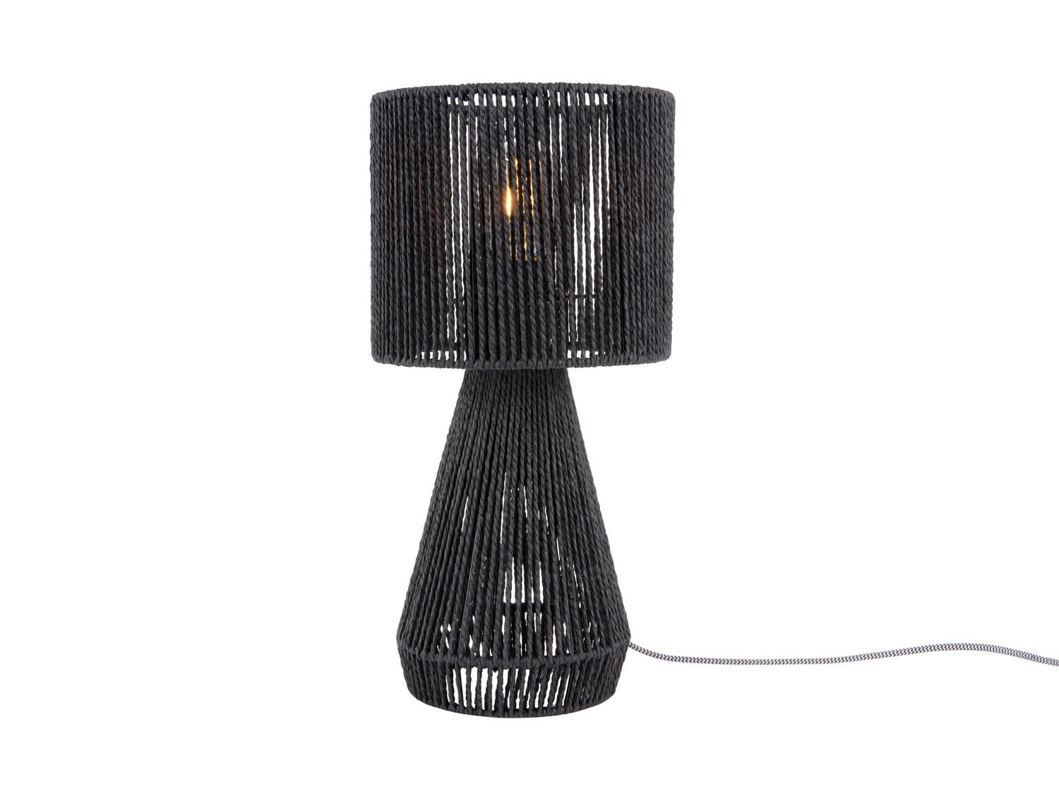 TISCHLAMPE Forma Cone 20/20/40 cm - Schwarz, Naturmaterialien (20/20/40cm) - Leitmotiv