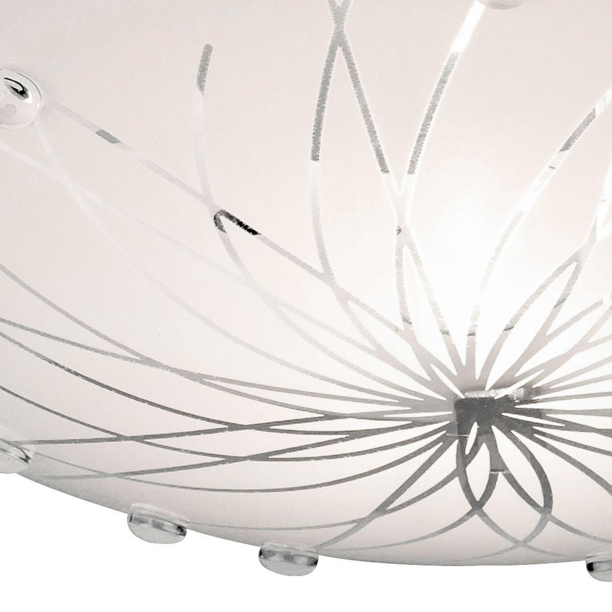 LED DECKENLEUCHTE Chrom Weiß Glas - Weiß, Glas (25/25/6cm) - Globo Lighting