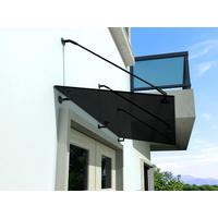 GLASVORDACH 250x90 cm Sicherheitsglas Edelstahl Grauglas Str-Schwarz - Grau, Glas (250/1.31/90cm) -  Glaswerk Westfalen