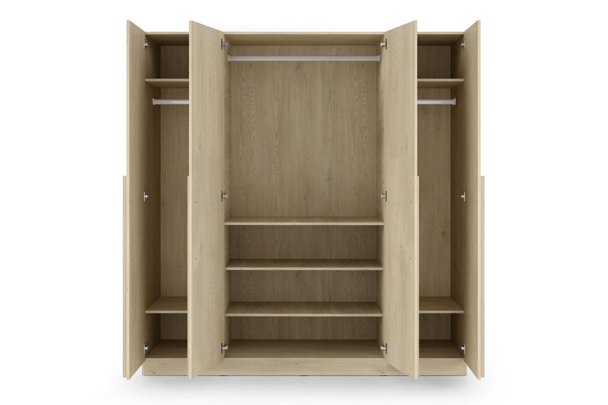 DREHTÜRENSCHRANK BRISSO BR1 200/210/60,5 cm in Eiche Ceremona - Eichefarben, Holzwerkstoff (200/210/61cm) - Deine Möbel 24