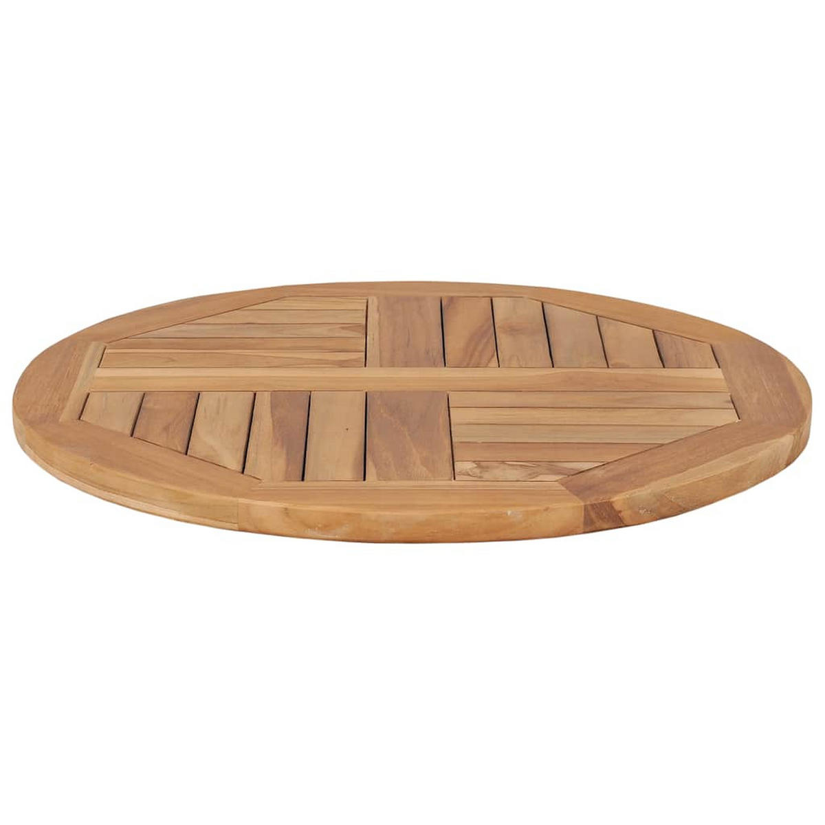 TISCHPLATTE Massivholz Teak Rund 2,5 Cm 60 Cm - Braun, Holz (60/60/2.5cm) - vidaXL