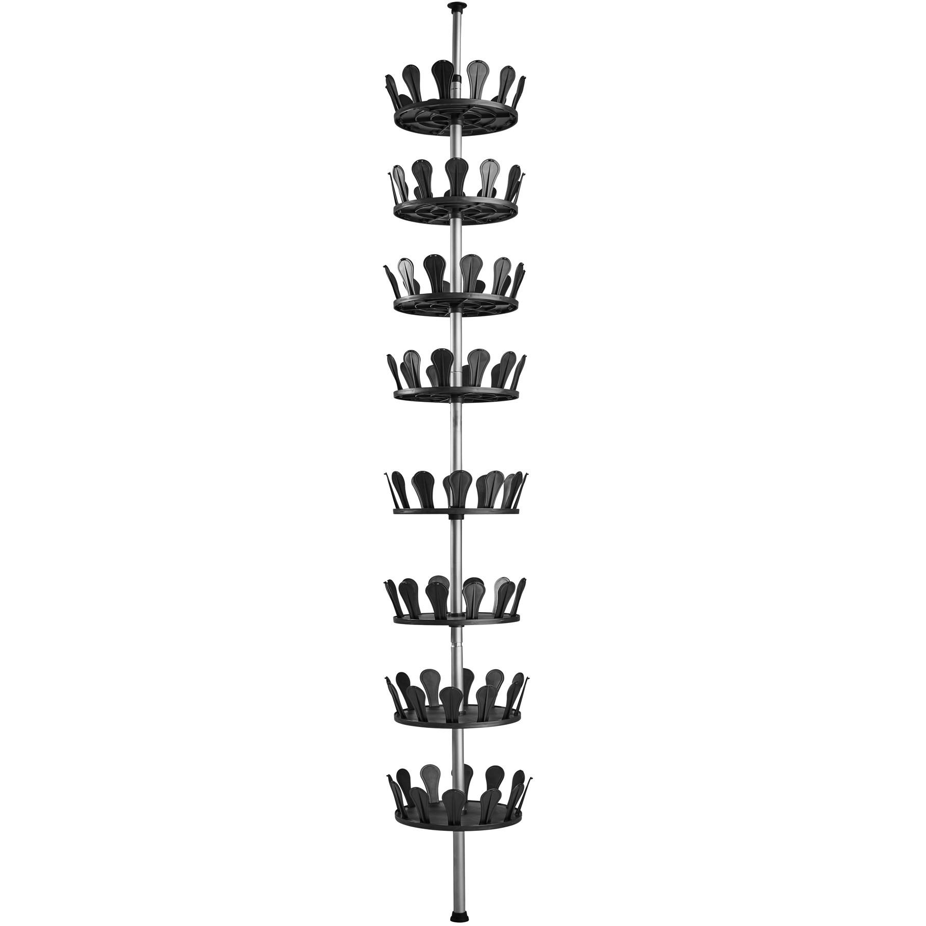 SCHUHKARUSSELL ,26,5 x 100-300 cm,schwarz - Schwarz, Metall (26.5/300/26.5cm) - tectake