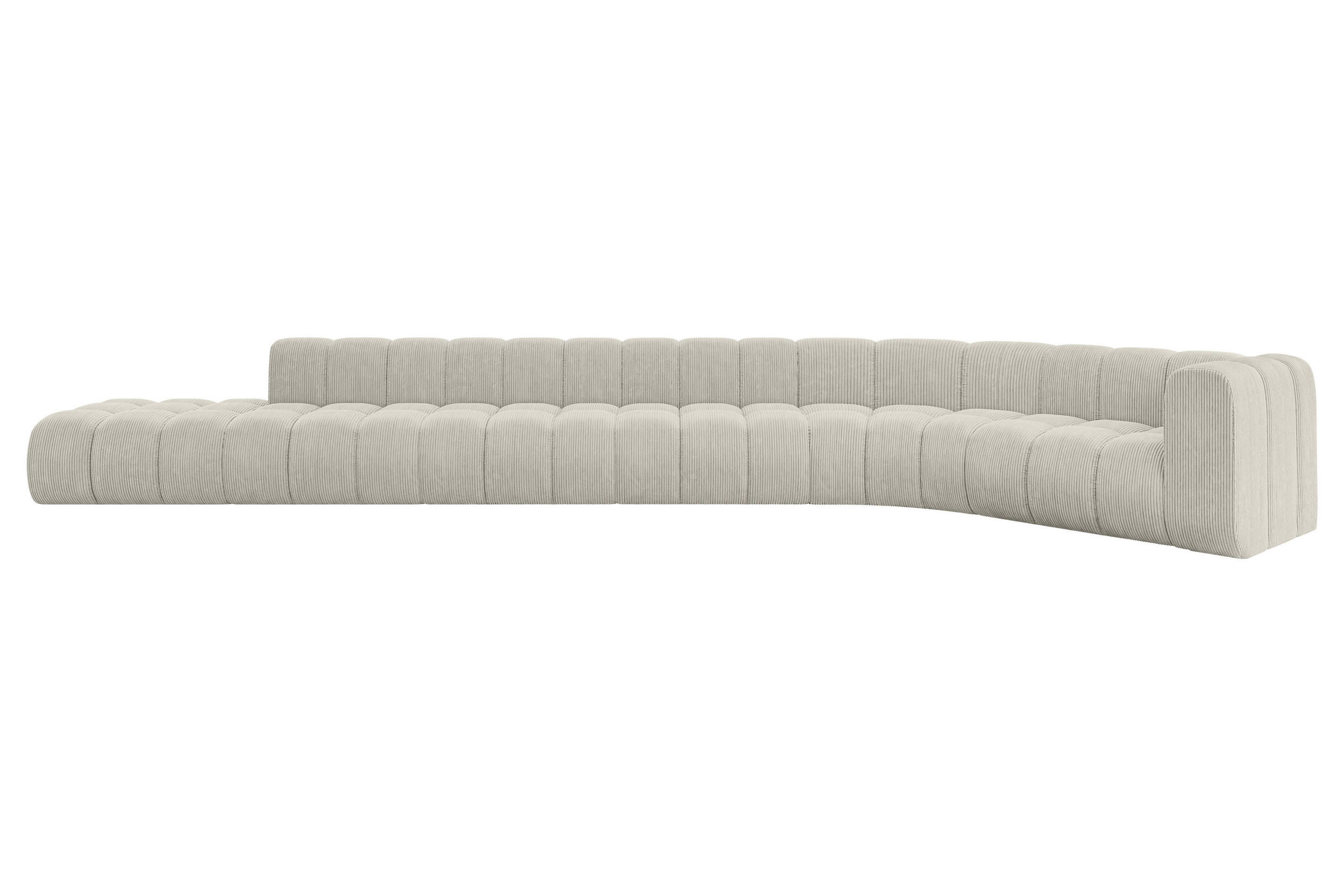 ECKSOFA modulares Sofa Tilmo-L3 - 581x194x70 cm Creme - Hellgrau/Creme, Holzwerkstoff/Textil (581/194cm) - ALTDECOR