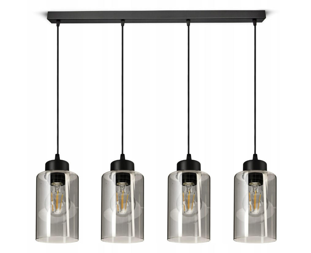 PENDELLEUCHTE TUBE - Transparent/Schwarz, Glas/Metall (10/60/80cm) - kiki design