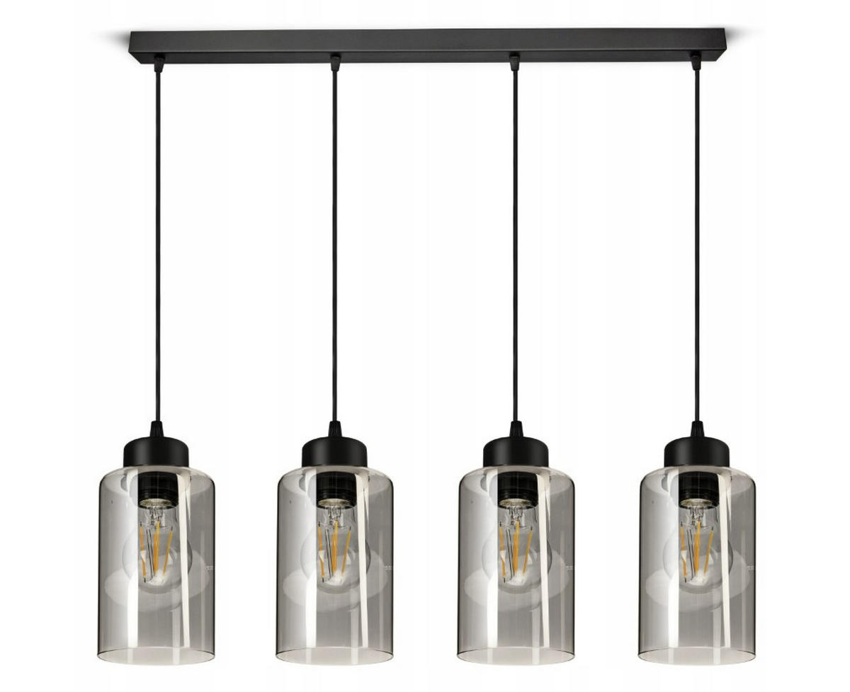 PENDELLEUCHTE TUBE - Transparent/Schwarz, Glas/Metall (10/60/80cm) - kiki design