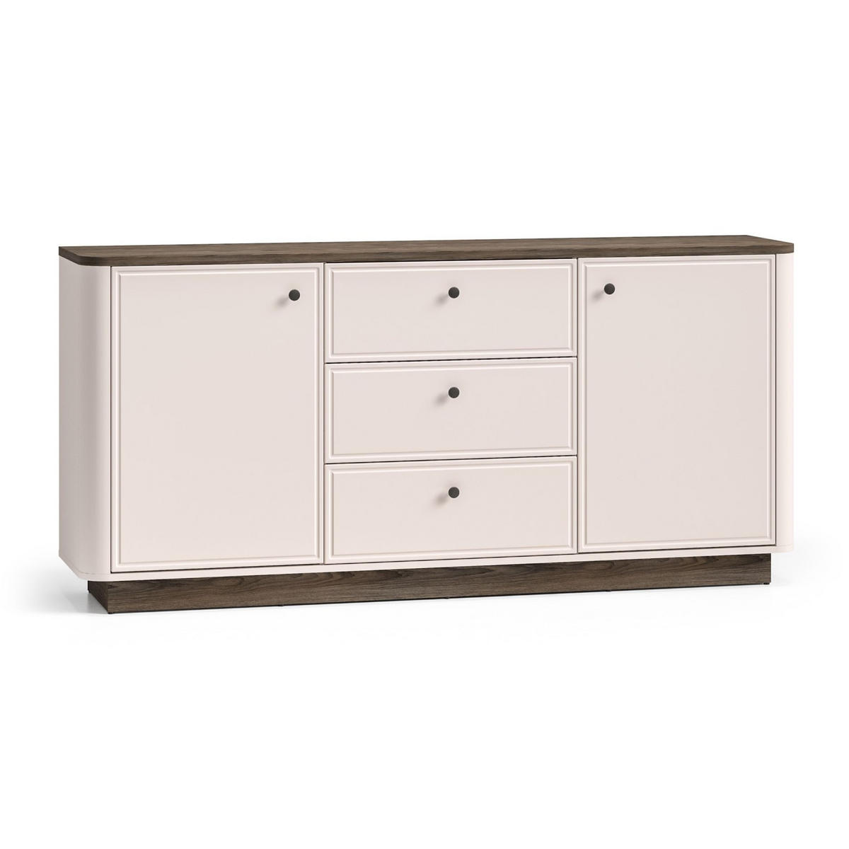 SIDEBOARD Vilavio Kaschmir/Eicheoptik Dunkel 180 cm - Taupe/Dunkelbraun, Holzwerkstoff/Metall (180/85/40cm) - Selsey