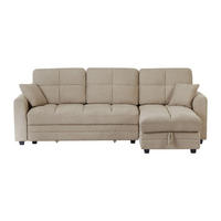 SCHLAFSOFA - 4 Personen - Stoff - Beige - - Beige, Textil (260/98/155cm) - Vente-Unique