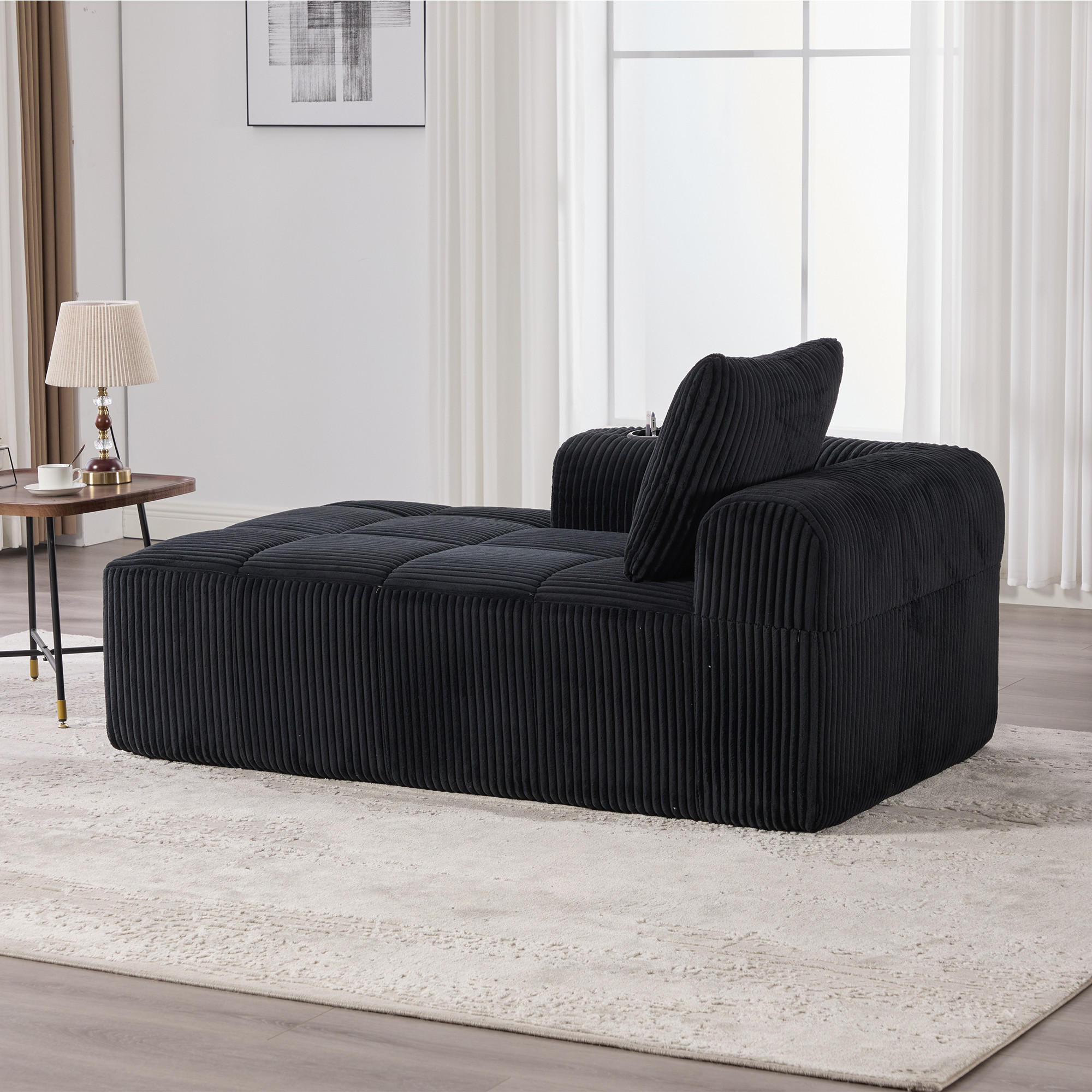 Thumbnail - Redom Sofa, Schwarz, Textil, 93x61x158 cm, Wohnzimmer, Sofas & Couches, Sofas