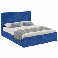 BETT 140x200 cm Flannelette Blue - Blau, Metall (140/200cm) - Meubliv