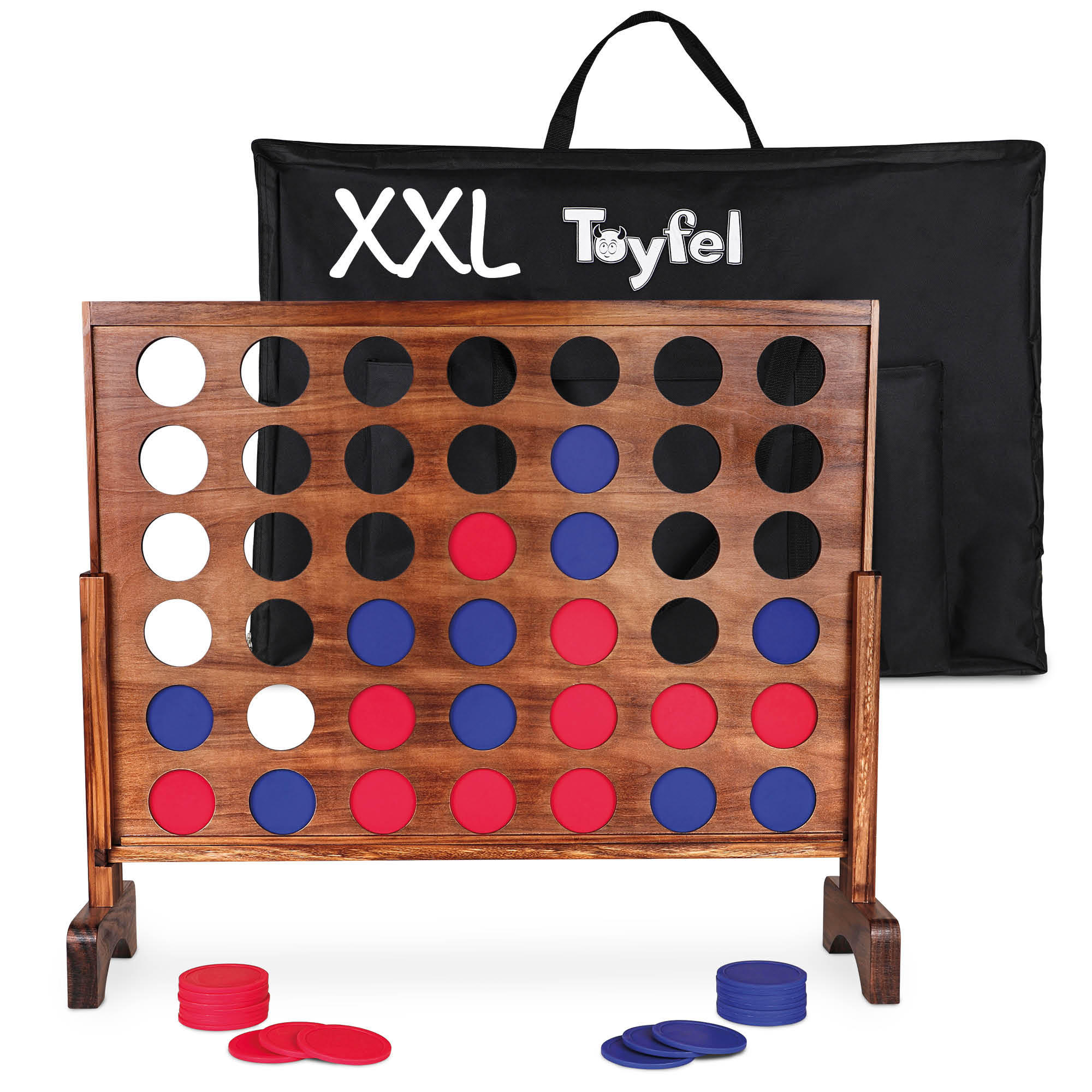 GESELLSCHAFTSSPIEL Ace 4 Gewinnt - Dunkelbraun, Holz (100/13cm) - Toyfel