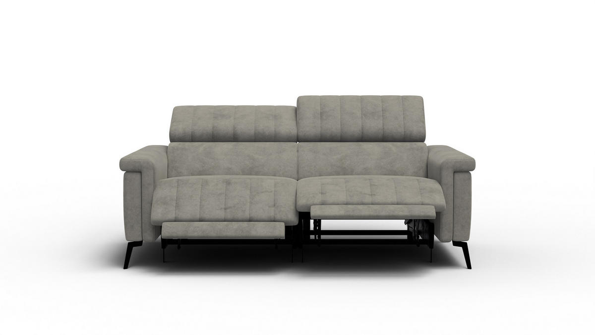 RELAXSOFA NORDEL 3-Sitzer, taupe - Taupe/Schwarz, Holz/Textil (194/80/105cm) - Courtois Laville