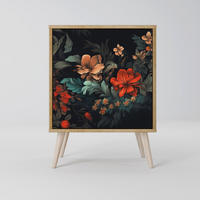 SIDEBOARD IMAGINARY BLOSSOM, Eichefarben, 57,5x42x77,5 cm, Schräge Buchenholzfüße - Eichefarben/Buchefarben, Holzwerkstoff/Buchenholz (57.5/77.5/42cm) - SpaceRebels