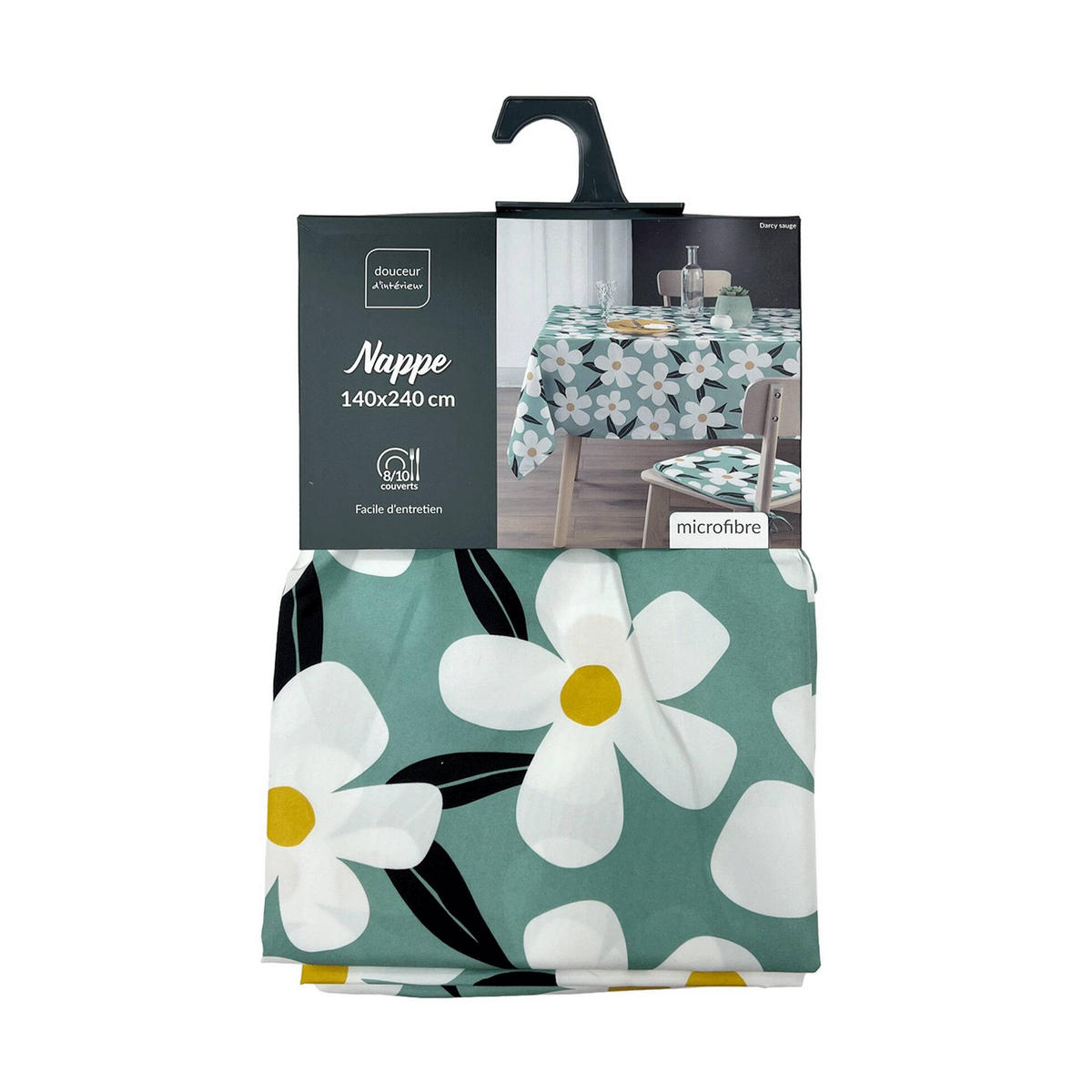 TISCHDECKE Darcy 140/240 cm - Grün, Textil (140/240cm) - Douceur d´intérieur