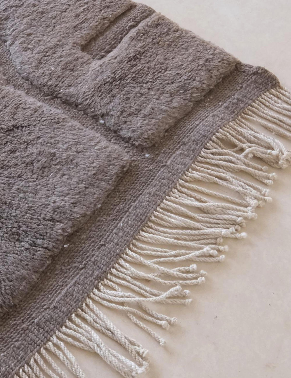 BERBERTEPPICH aus Marokko aus reiner Wolle 200x 300 cm - Braun, Naturmaterialien (200/300cm) - AFK Living