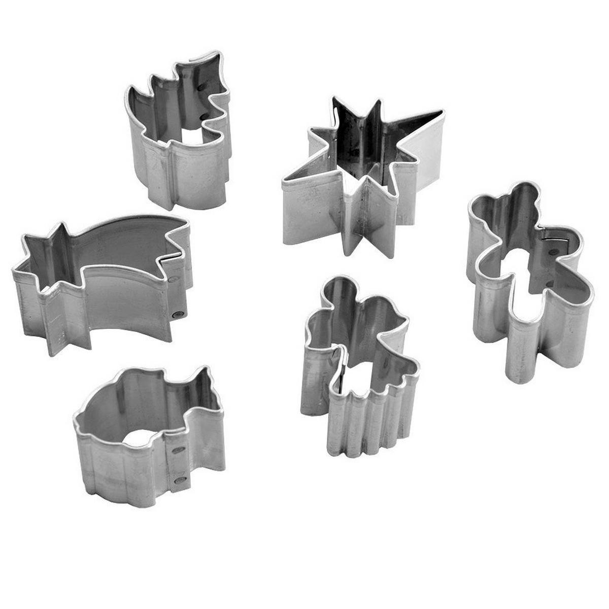 AUSSTECHFORM-SET Weihnachten mini 6-teilig Silber - Silberfarben, Metall (1.8/1.5/2.5cm) - Orion 