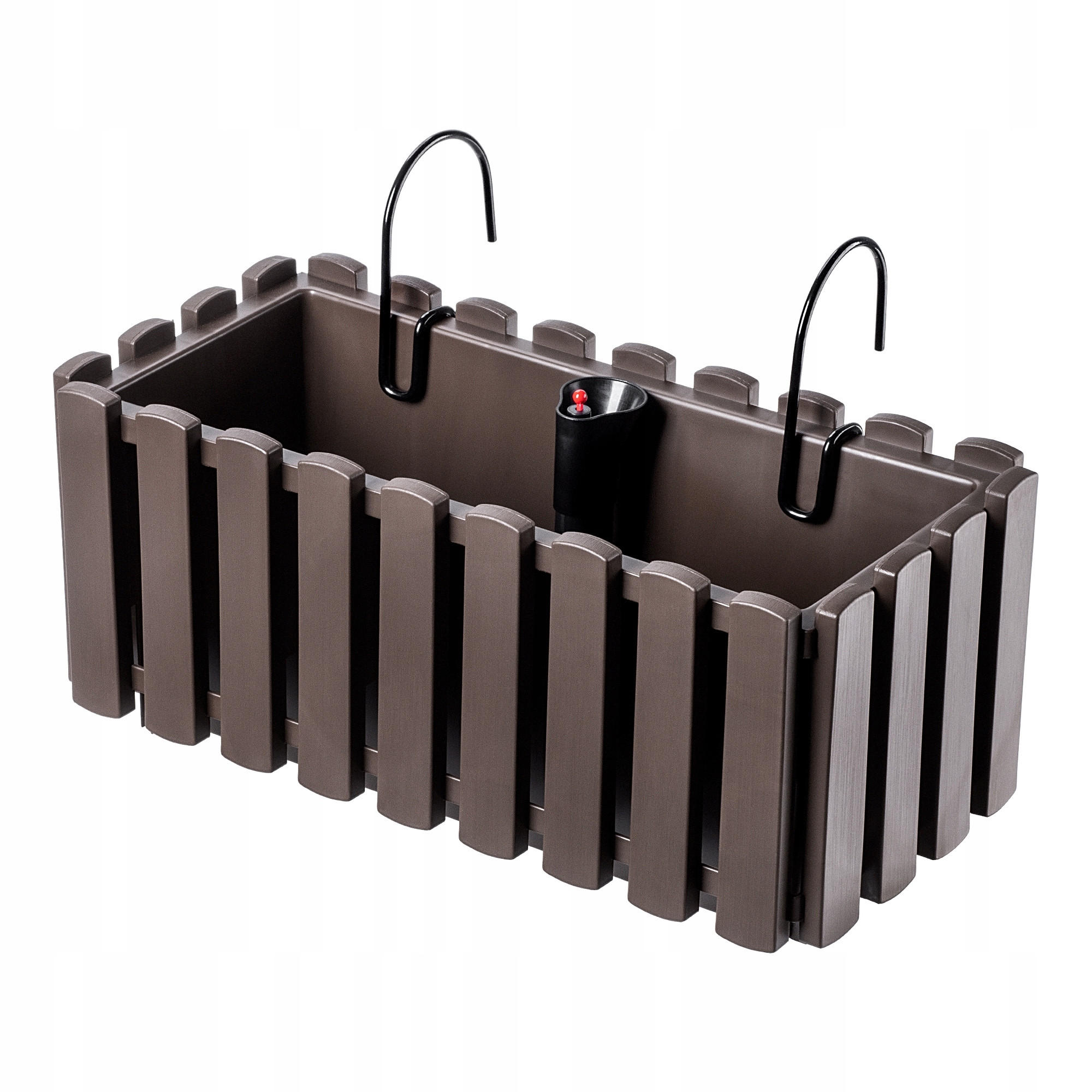 BALKONKASTEN mit Griffen und Bewässerungssystem, 40 cm, Braun - Braun, Kunststoff (18/38cm) - KADAX