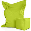 XXL-SITZSACK + Pouf 2er Set - 140x180cm - Hellgrün, Textil (140/25/180cm) - Green Bean
