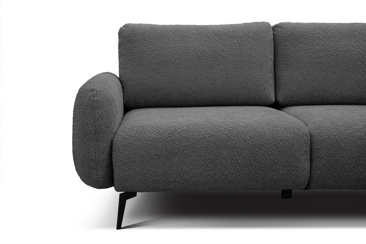 SOFA FEBE 3-Sitzer, dunkelgrau - Dunkelgrau/Schwarz, Holz/Textil (190/82/96cm) - Courtois Laville